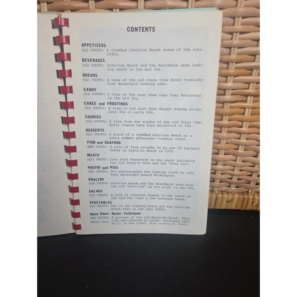 Pleasure Island Cookbook Carolina Beach, NC 1975 Ellen Hester Photos History